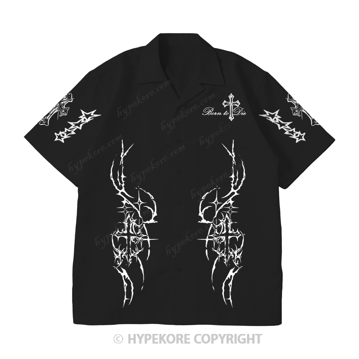 cross Cuban collar short-sleeved shirt-Limited Sale