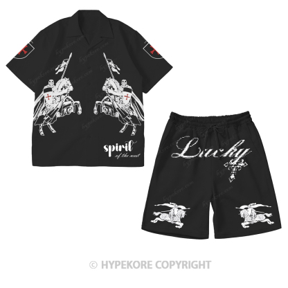 Knight Short-Sleeve Printed Casual Suit-Limited Sale