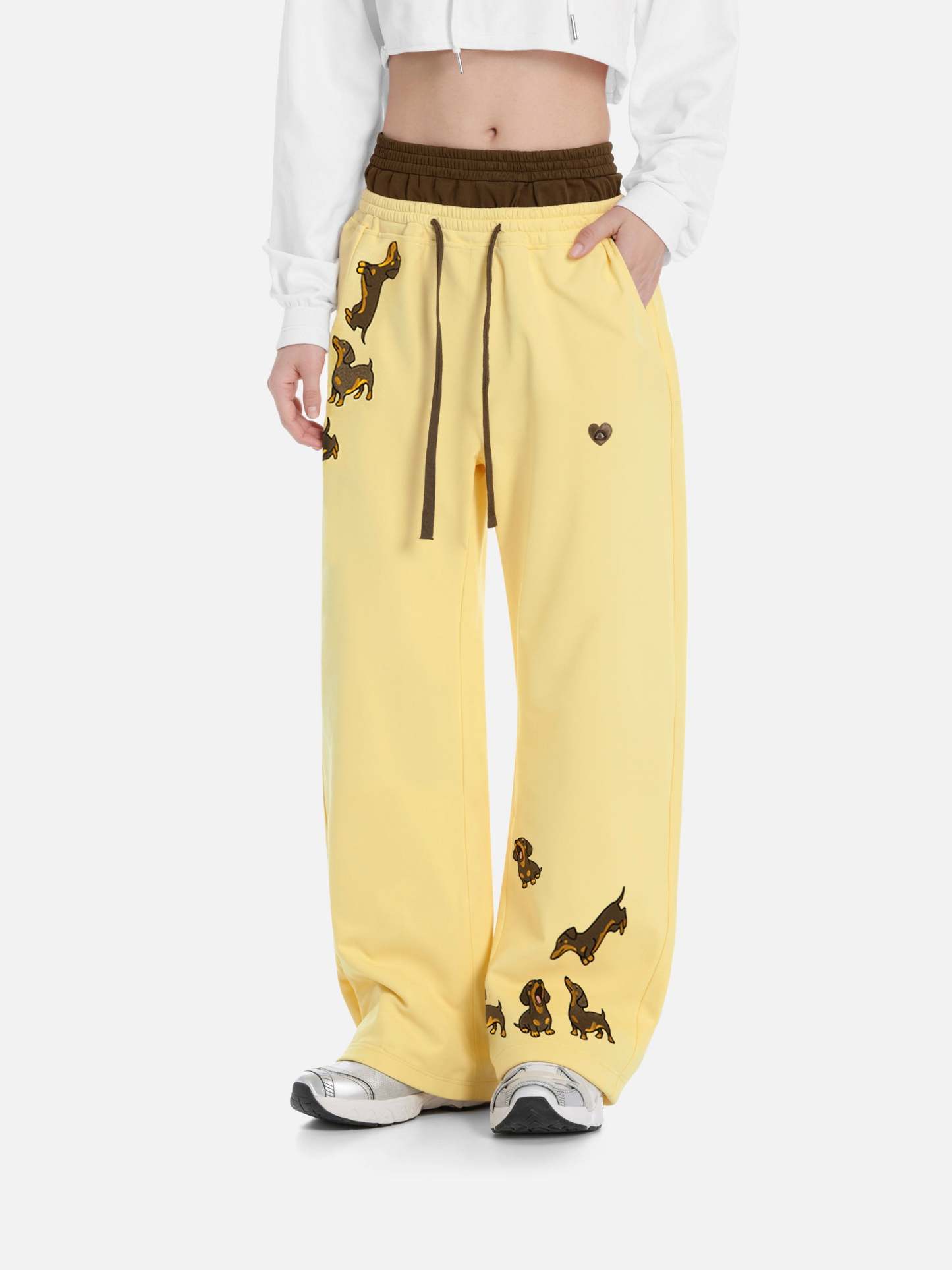 Aelfric Eden Dachshund Double Waist Baggy Sweatpants-Limited Sale