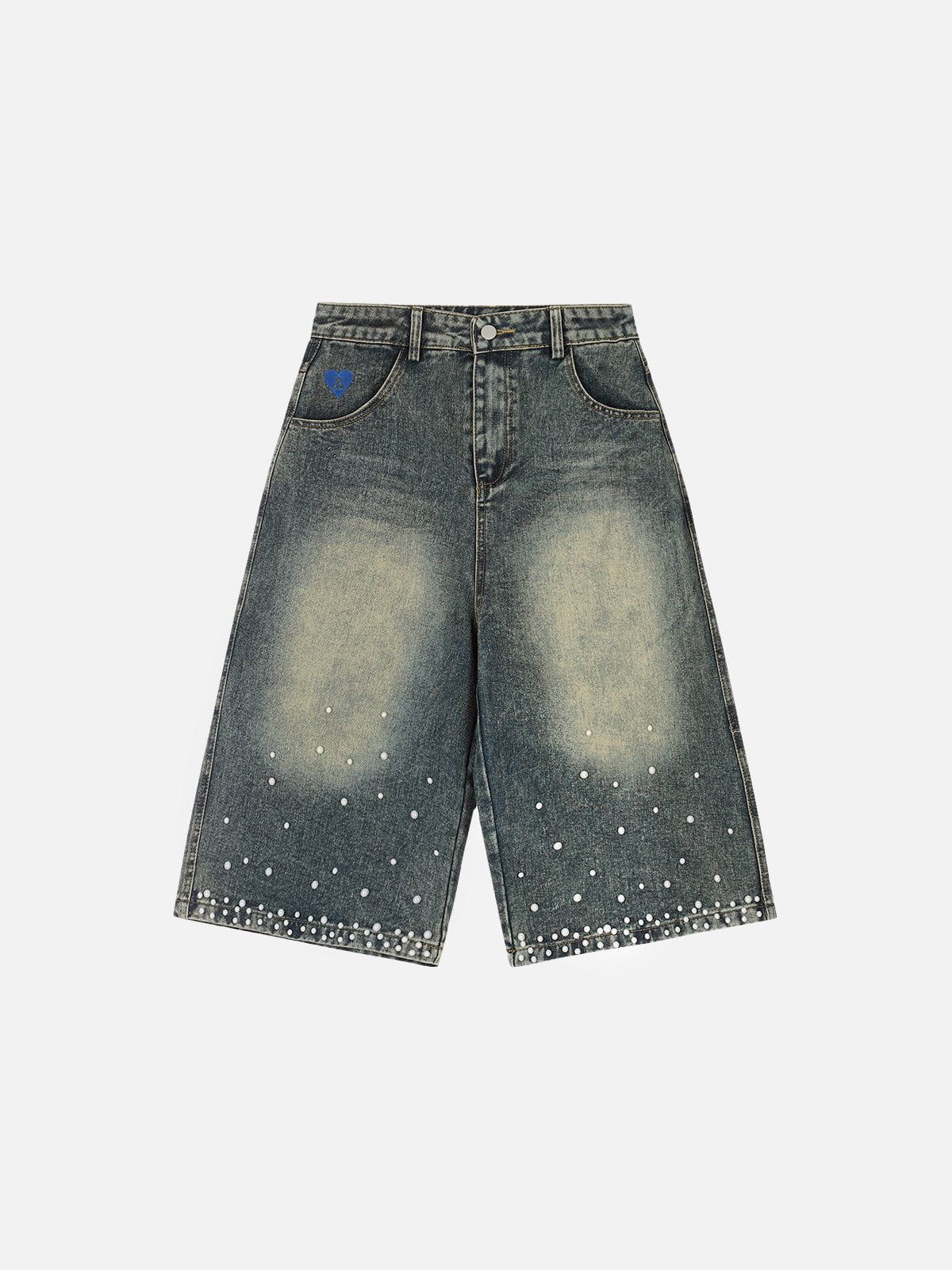 Aelfric Eden Pearl Embellished Baggy Longline Jorts-Limited Sale