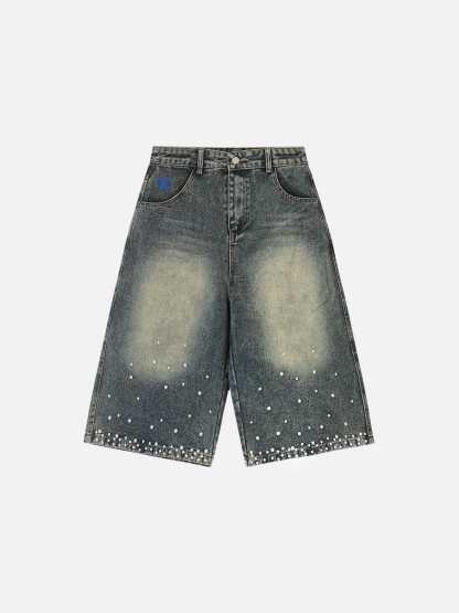 Aelfric Eden Pearl Embellished Baggy Longline Jorts-Limited Sale