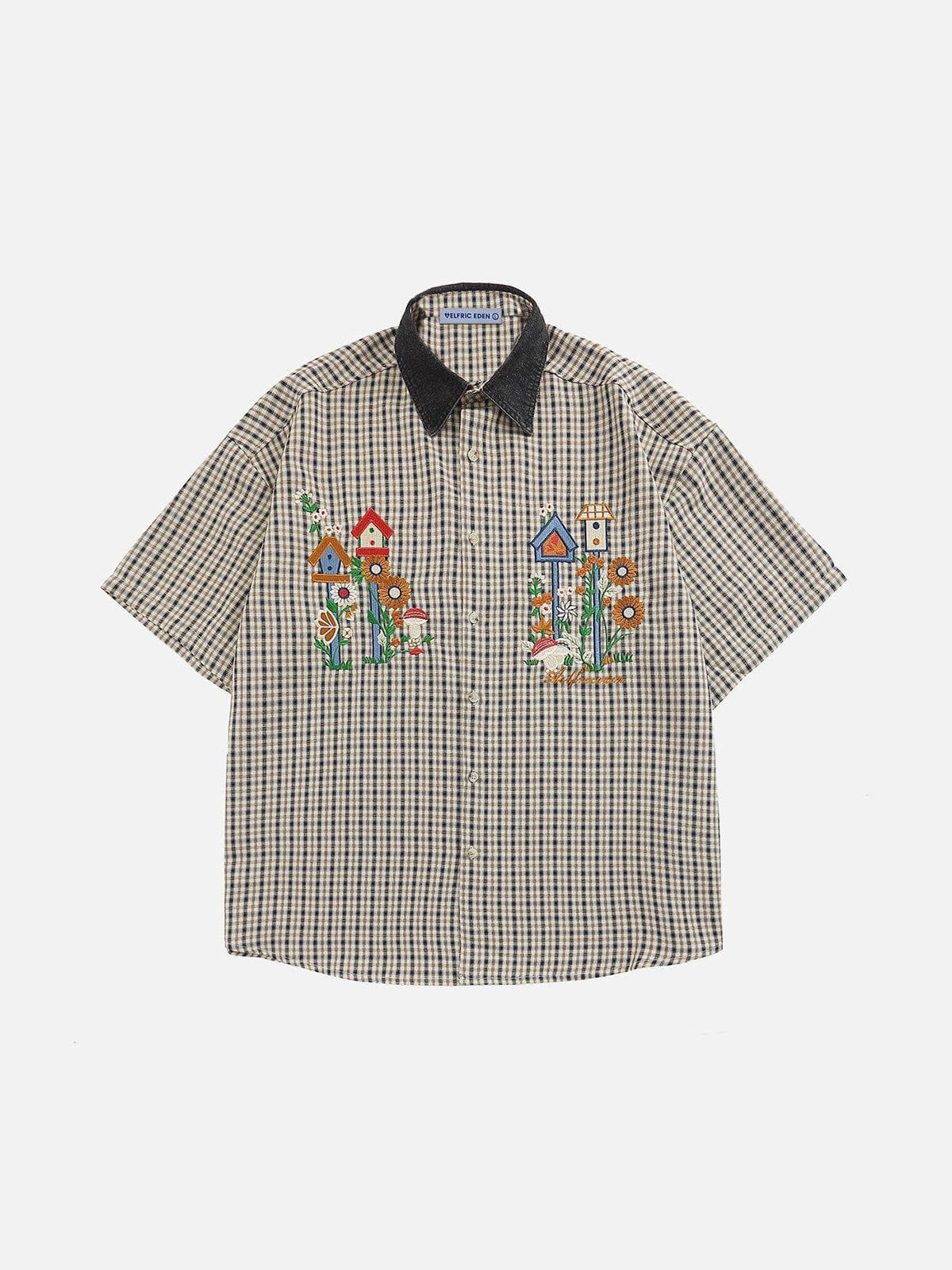 Aelfric Eden Plaid Embroidery Shirt-Limited Sale