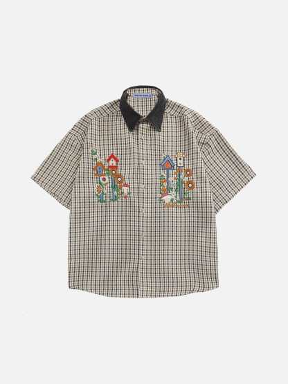 Aelfric Eden Plaid Embroidery Shirt-Limited Sale
