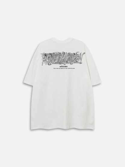 Aelfric Eden Futuristic Liquid Metal Design Tee-Limited Sale