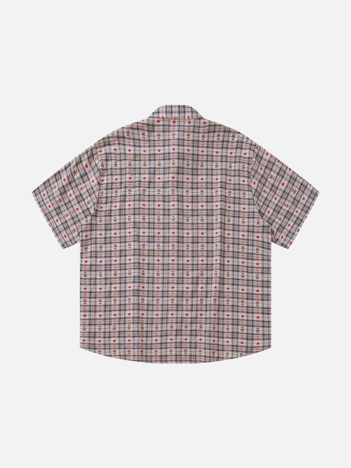 Aelfric Eden Crochet Heart Pocket Plaid Shirt-Limited Sale