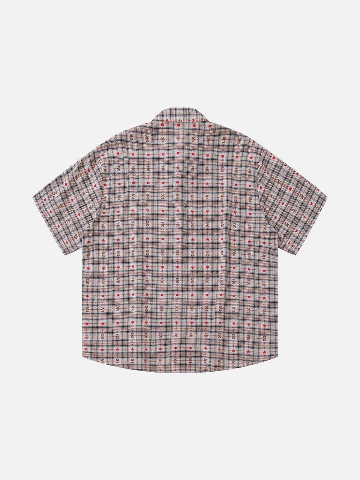 Aelfric Eden Crochet Heart Pocket Plaid Shirt-Limited Sale