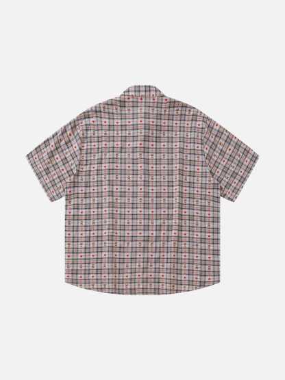 Aelfric Eden Crochet Heart Pocket Plaid Shirt-Limited Sale