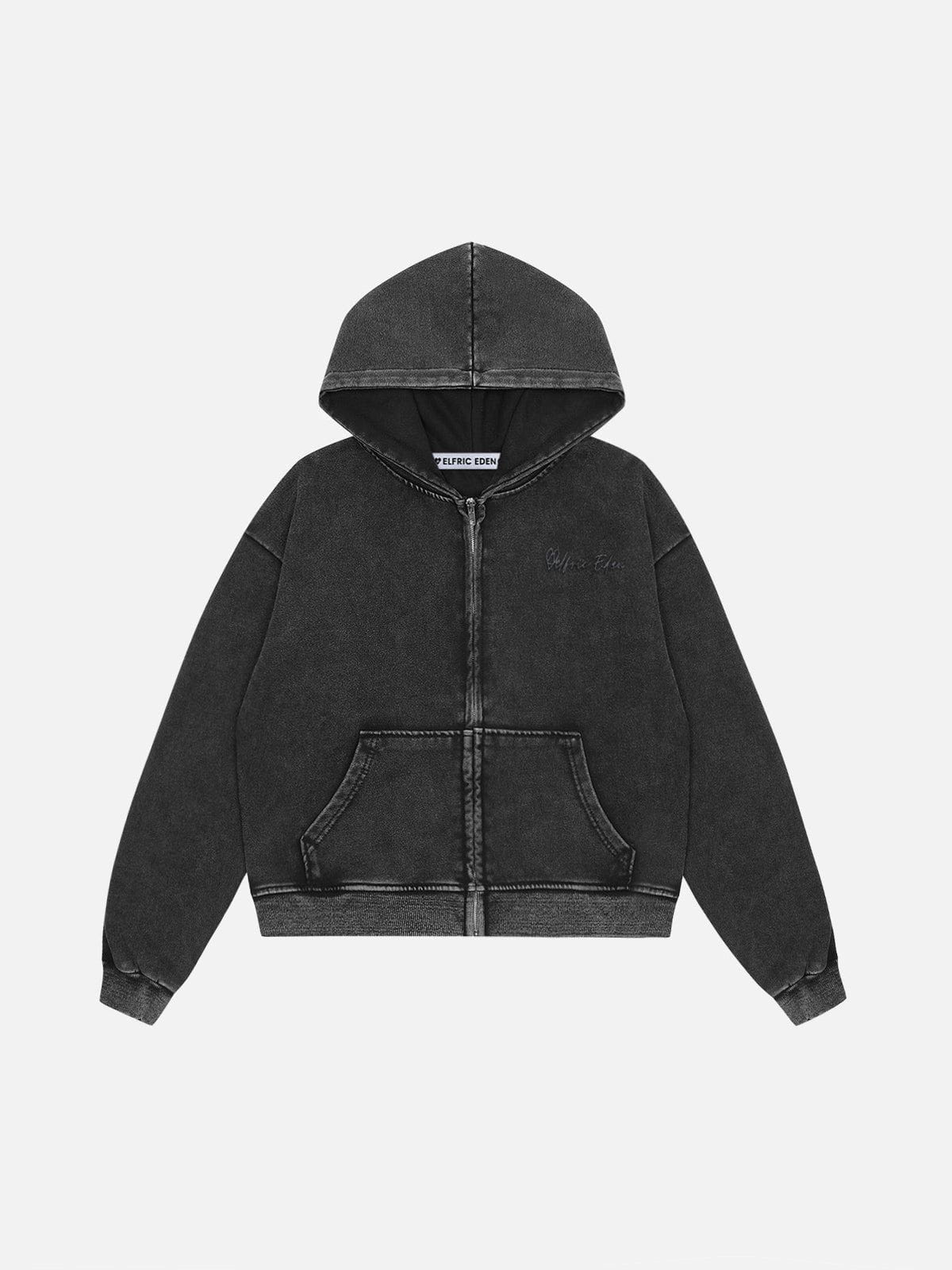 Aelfric Eden Boxy Solid Zip Up Hoodie-Limited Sale