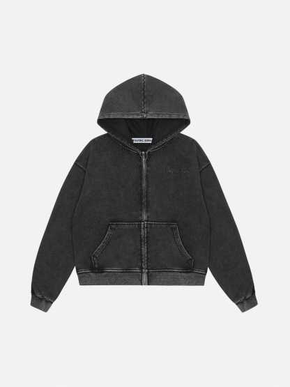 Aelfric Eden Boxy Solid Zip Up Hoodie-Limited Sale