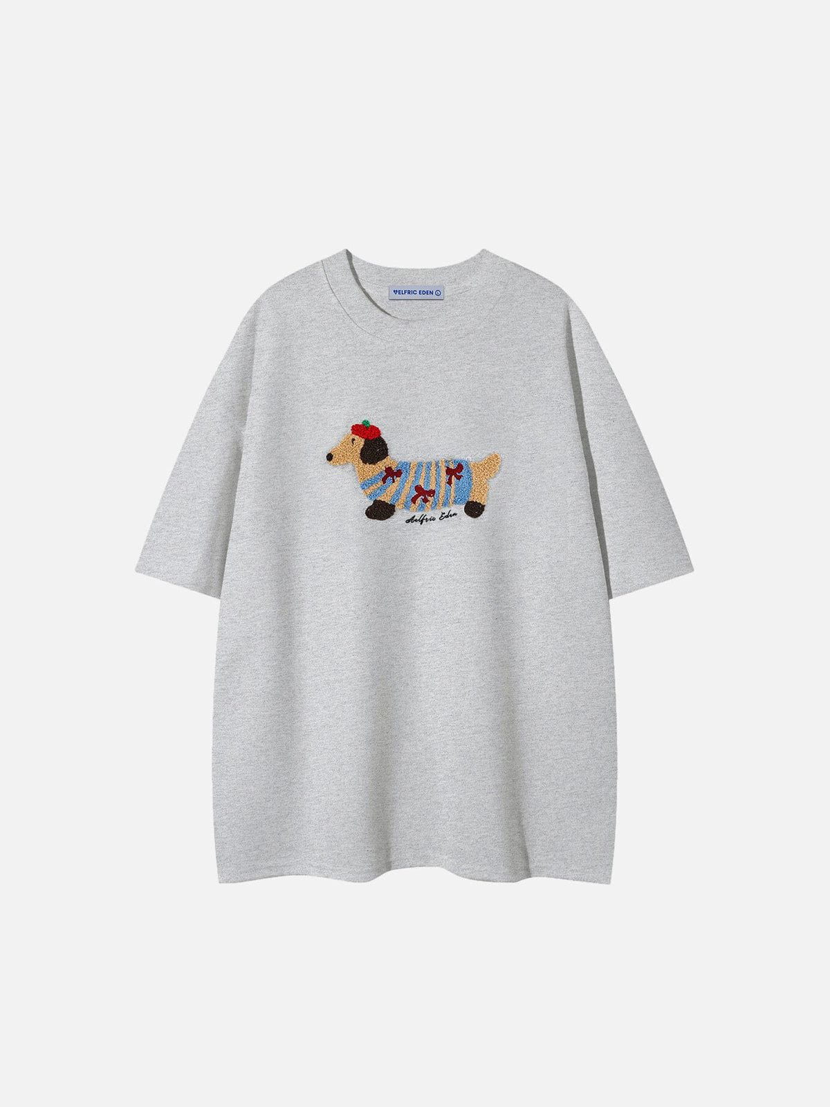 Aelfric Eden Cartoon Dog Embroidery Tee-Limited Sale