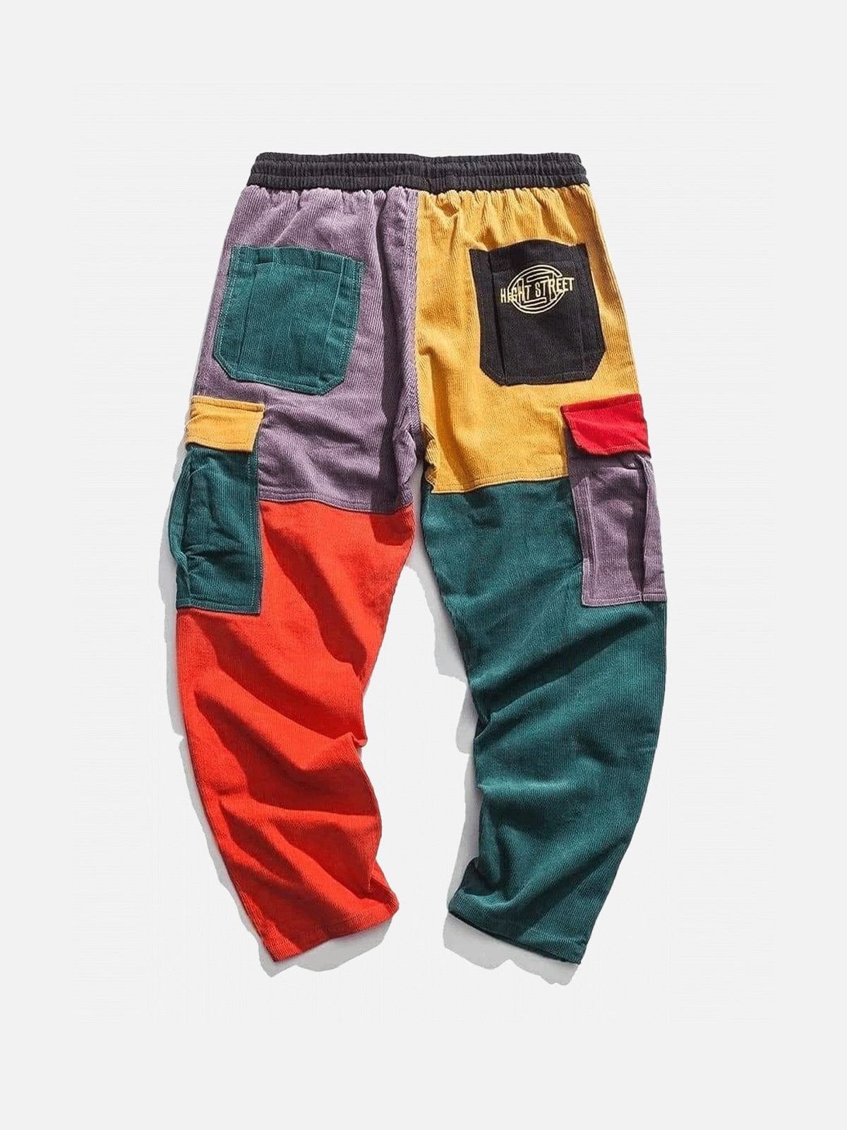 Aelfric Eden "Back to 90's" Patchwork Color Block Corduroy Pants-Limited Sale