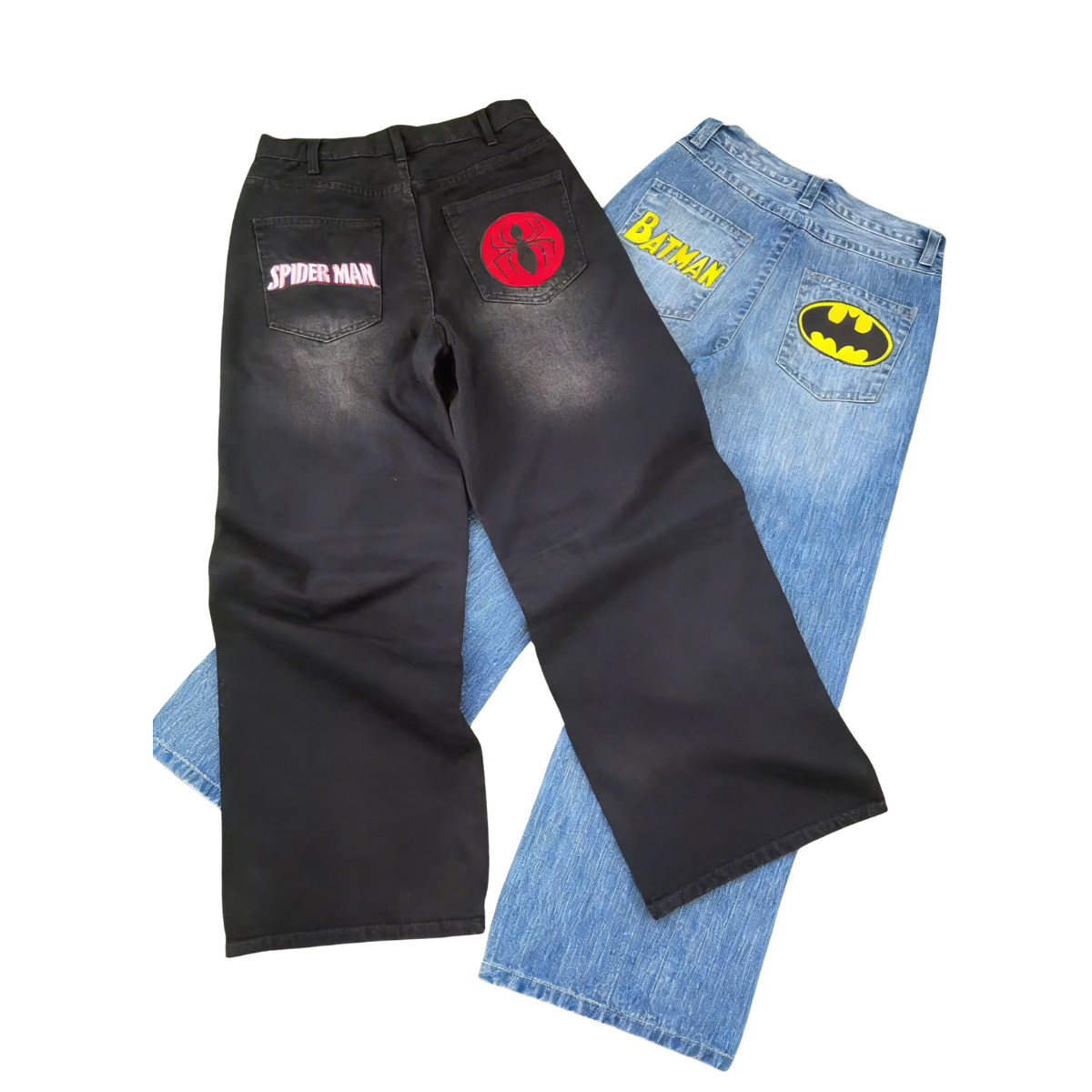 Spider Embroidered Jeans Streetwear-Limited Sale