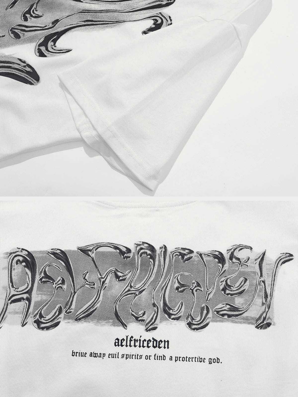 Aelfric Eden Futuristic Liquid Metal Design Tee-Limited Sale