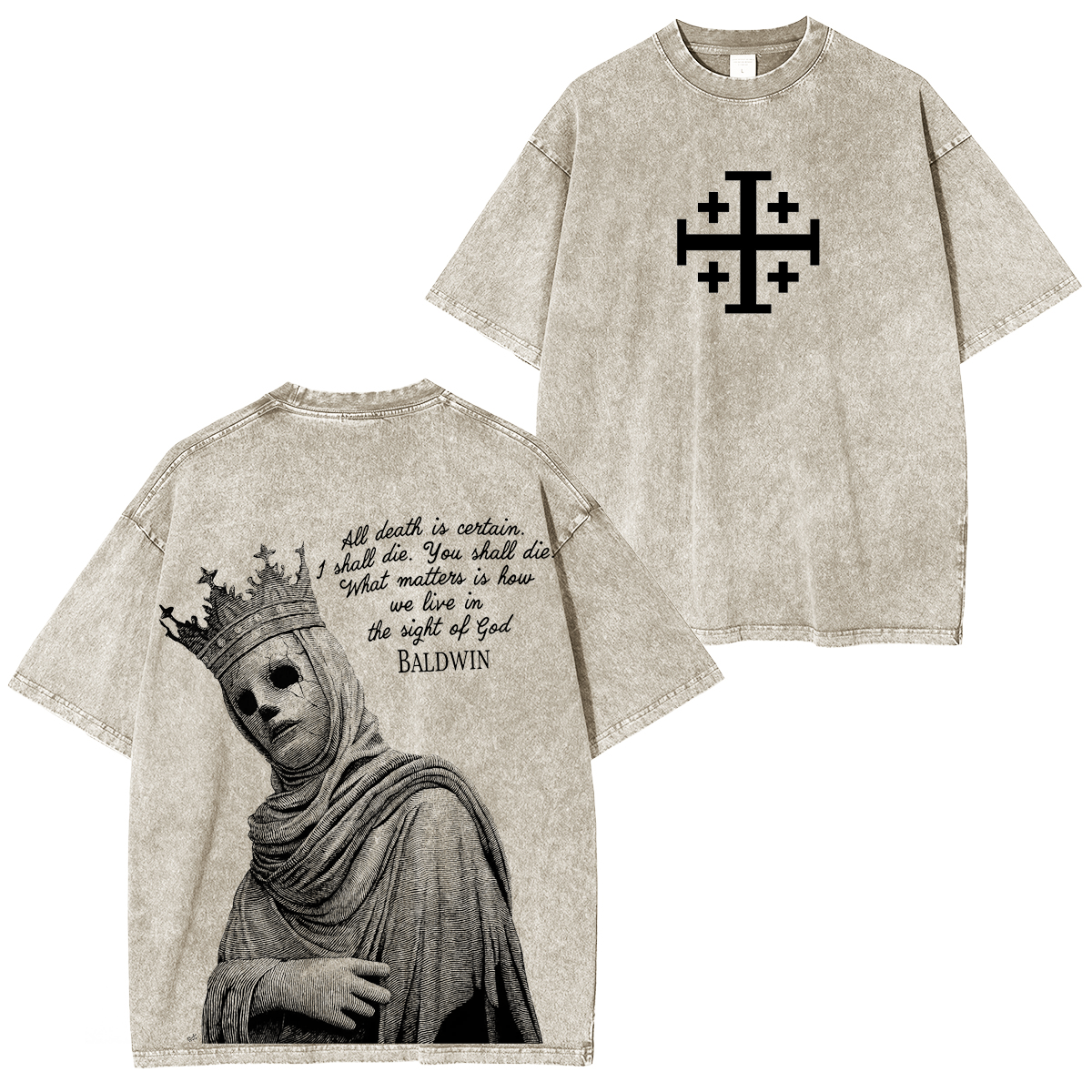 Baldwin Crusader Vintage Washed Unisex T-Shirt-Limited Sale