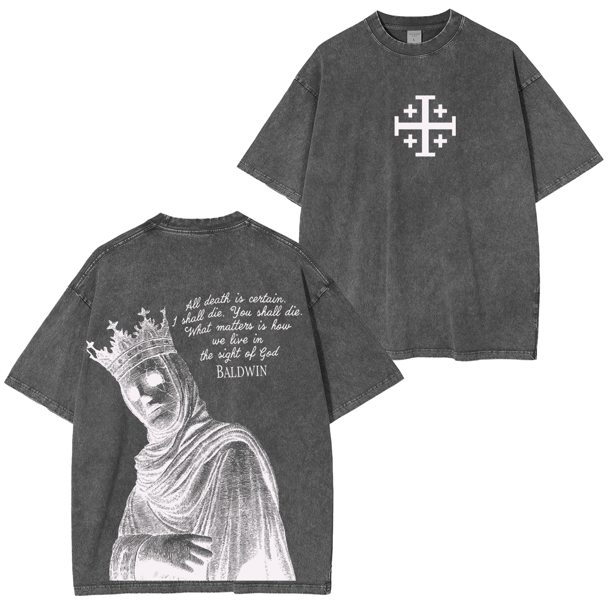 Baldwin Crusader Vintage Washed Unisex T-Shirt-Limited Sale