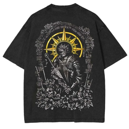 Dark Souls Ashen One Vintage Washed Unisex T-Shirt-Limited Sale