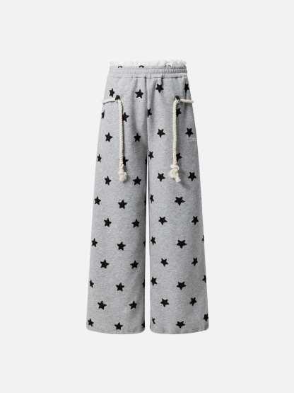 Aelfric Eden Lace Waist Star Baggy Sweatpants-Limited Sale