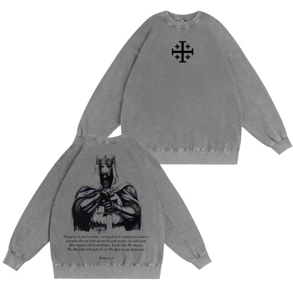 Crusader Knight Washed T-shirt/Crewneck/Hoodie-Limited Sale
