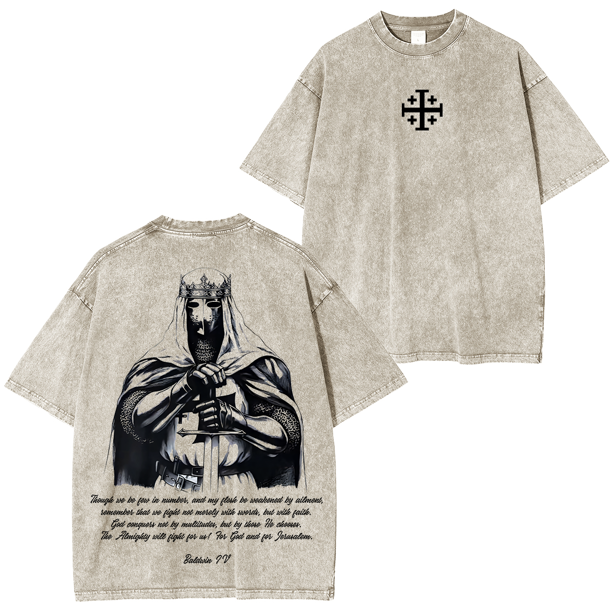 Crusader Knight Washed T-shirt/Crewneck/Hoodie-Limited Sale