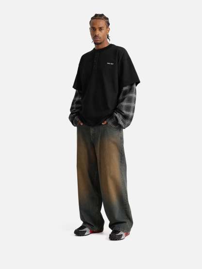 Aelfric Eden Plaid Layered Long Sleeve Tee-Limited Sale