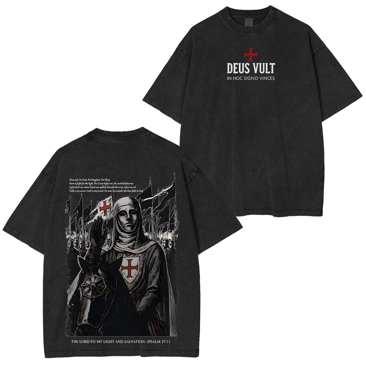 Deus Vult Baldwin IV Unisex Washed T-shirt/Crewneck/Hoodie-Limited Sale