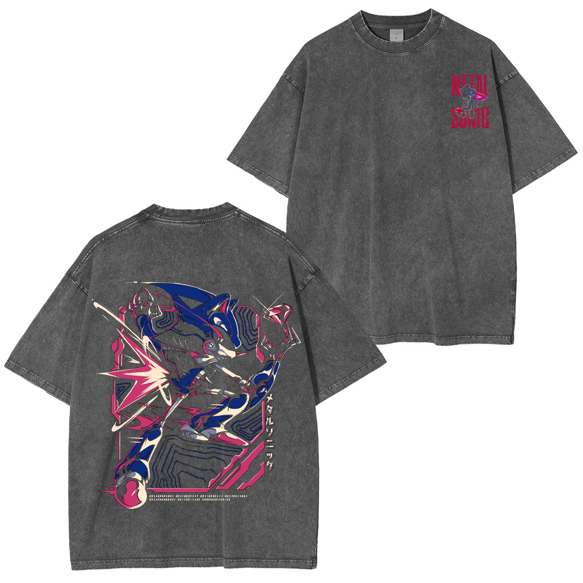 Metal Sonic Sonic the Hedgehog Washed T-shirt/Crewneck/Hoodie-Limited Sale