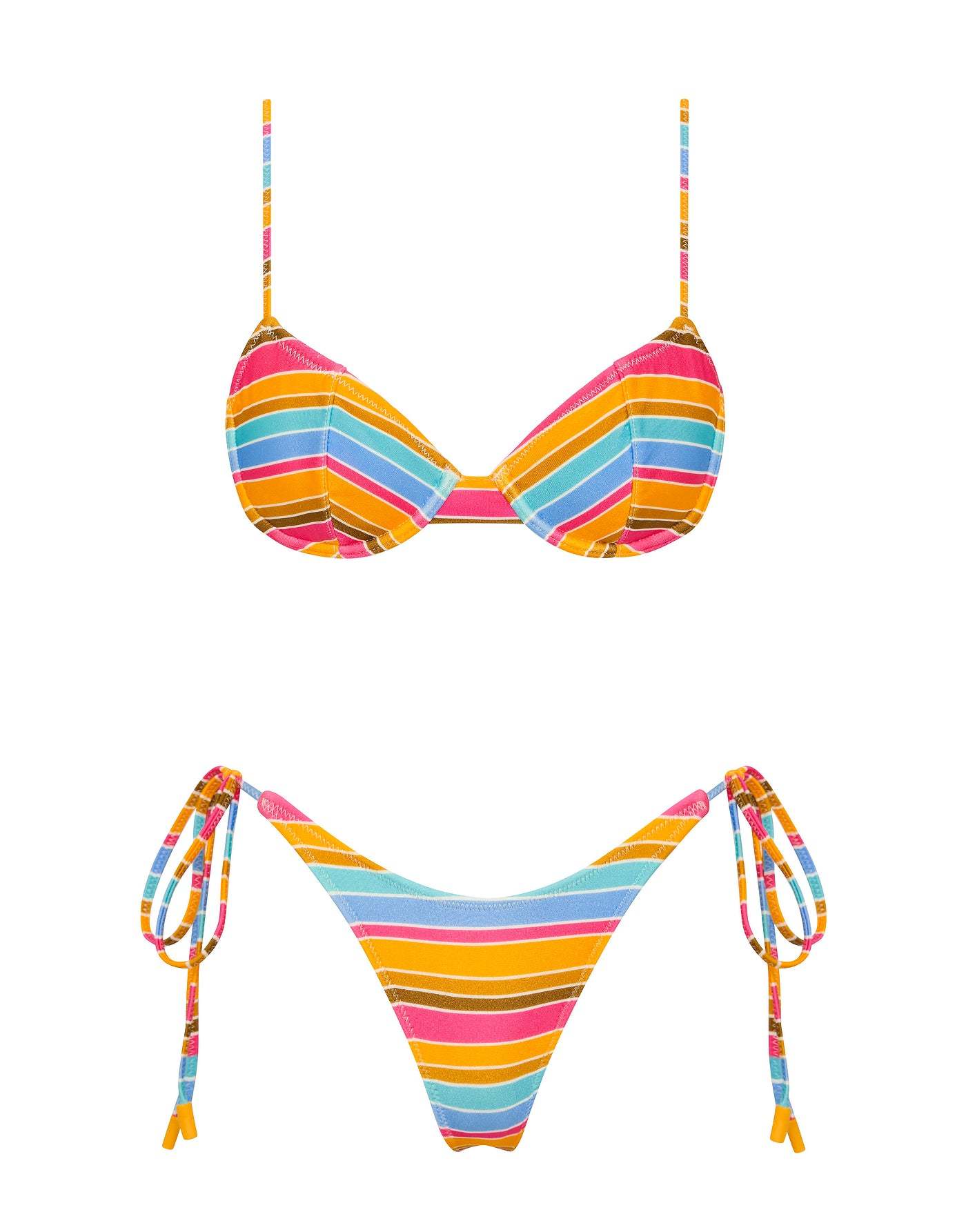 JARA - MELON STRIPE Balconette Bikini Set-Limited Sale