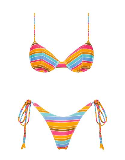 JARA - MELON STRIPE Balconette Bikini Set-Limited Sale