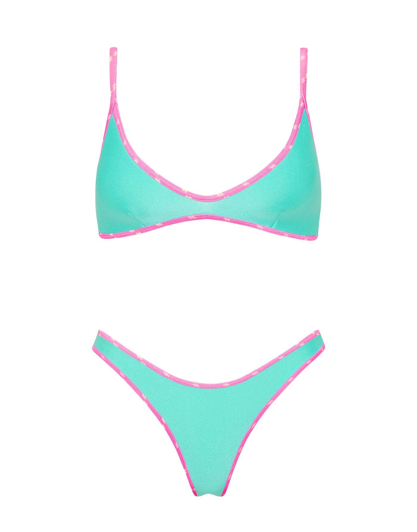MAIA - TURQUOISE Neoprene Scoop Bikini Set-Limited Sale