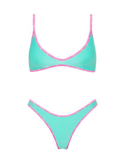 MAIA - TURQUOISE Neoprene Scoop Bikini Set-Limited Sale