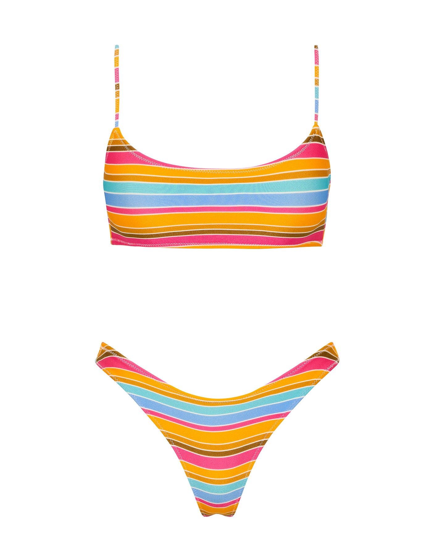 MICA - MELON STRIPE Scoop Bikini Set-Limited Sale