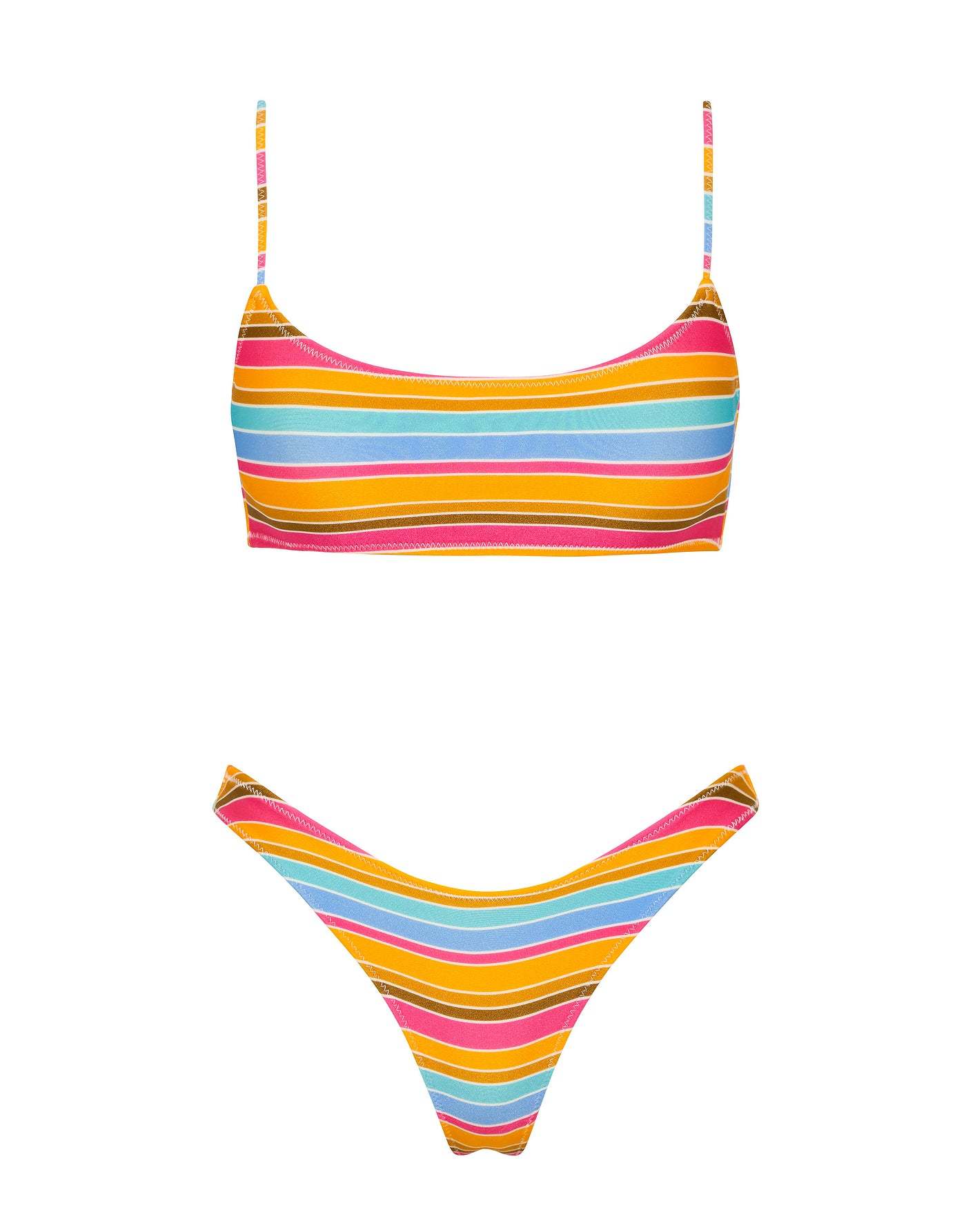MICA - MELON STRIPE Scoop Bikini Set-Limited Sale