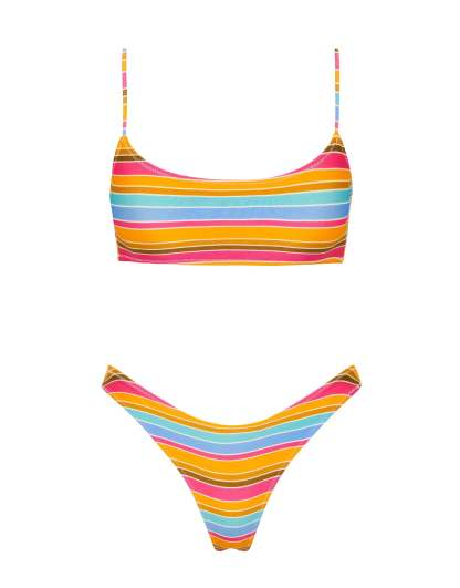 MICA - MELON STRIPE Scoop Bikini Set-Limited Sale