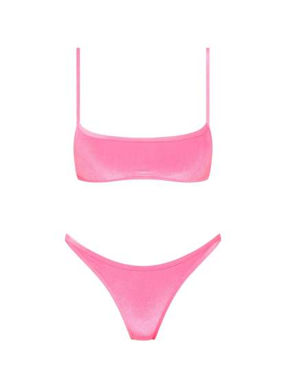 MIMA - PINK CANDY VELVET Crop Bikini Set-Limited Sale