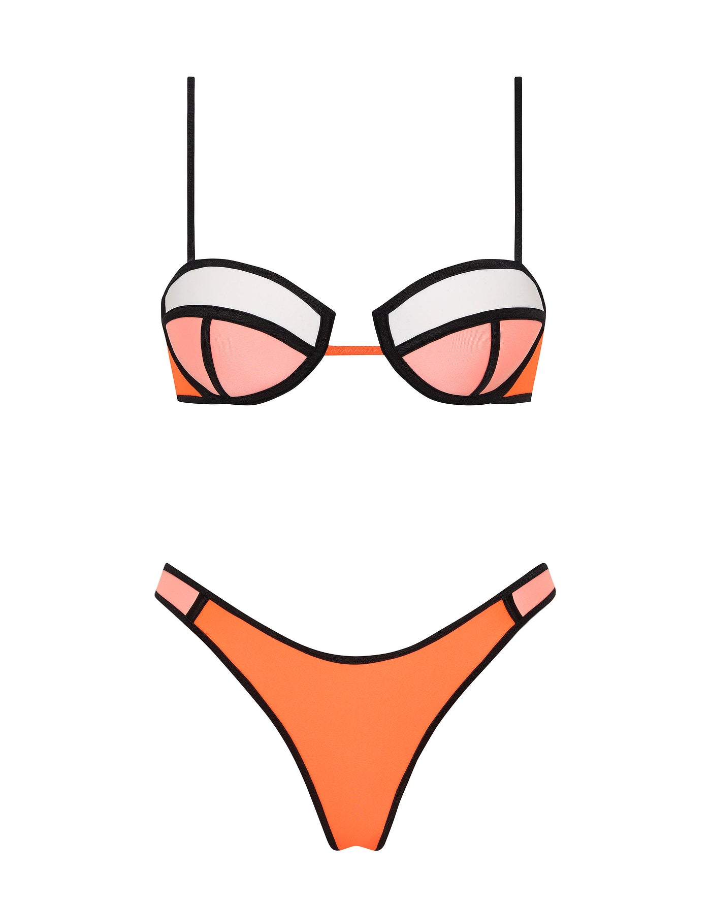 POPPY - PEACH SORBET Neoprene Balconette Bikini Set-Limited Sale