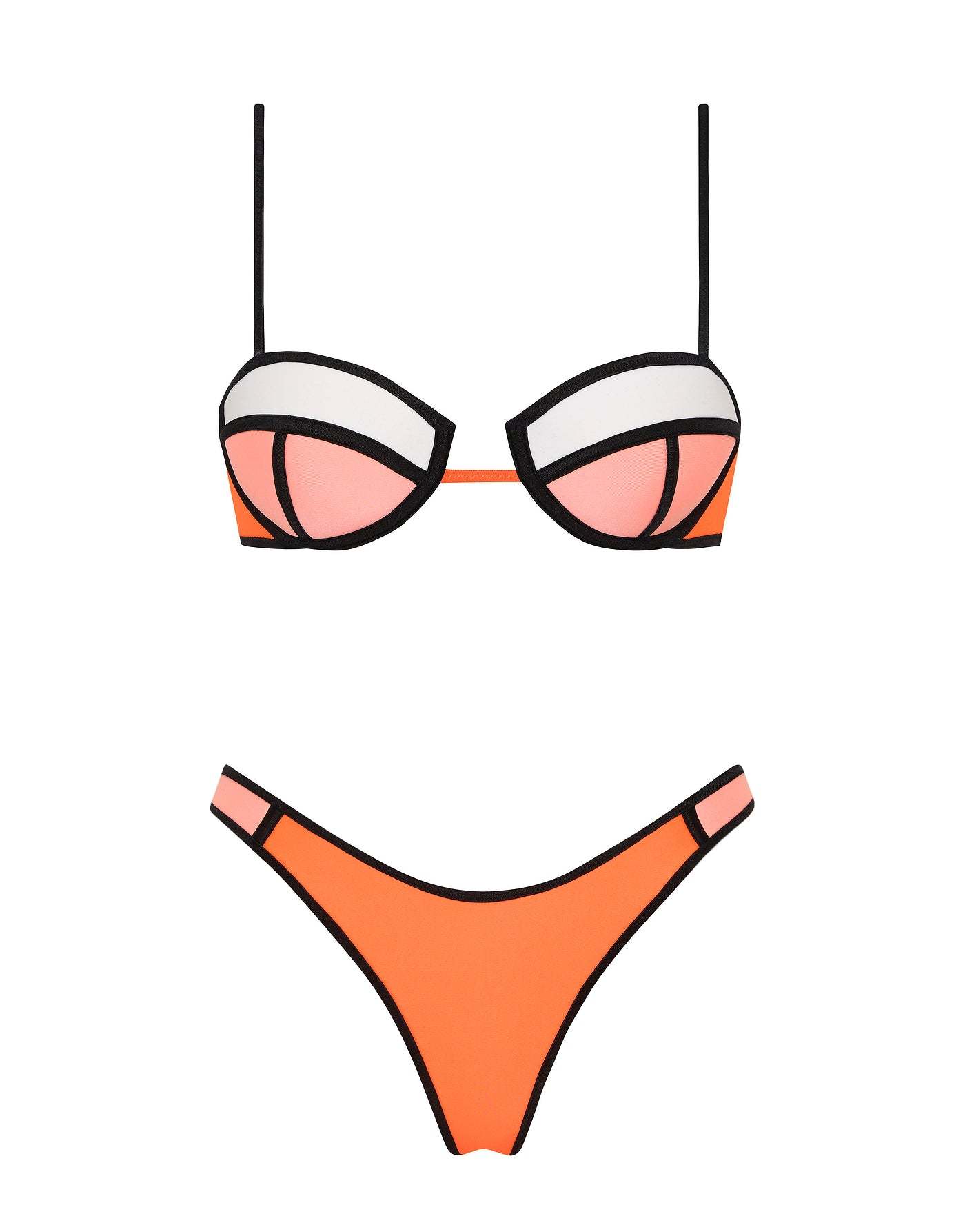 POPPY - PEACH SORBET Neoprene Balconette Bikini Set-Limited Sale
