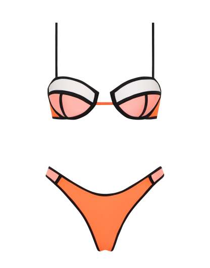 POPPY - PEACH SORBET Neoprene Balconette Bikini Set-Limited Sale