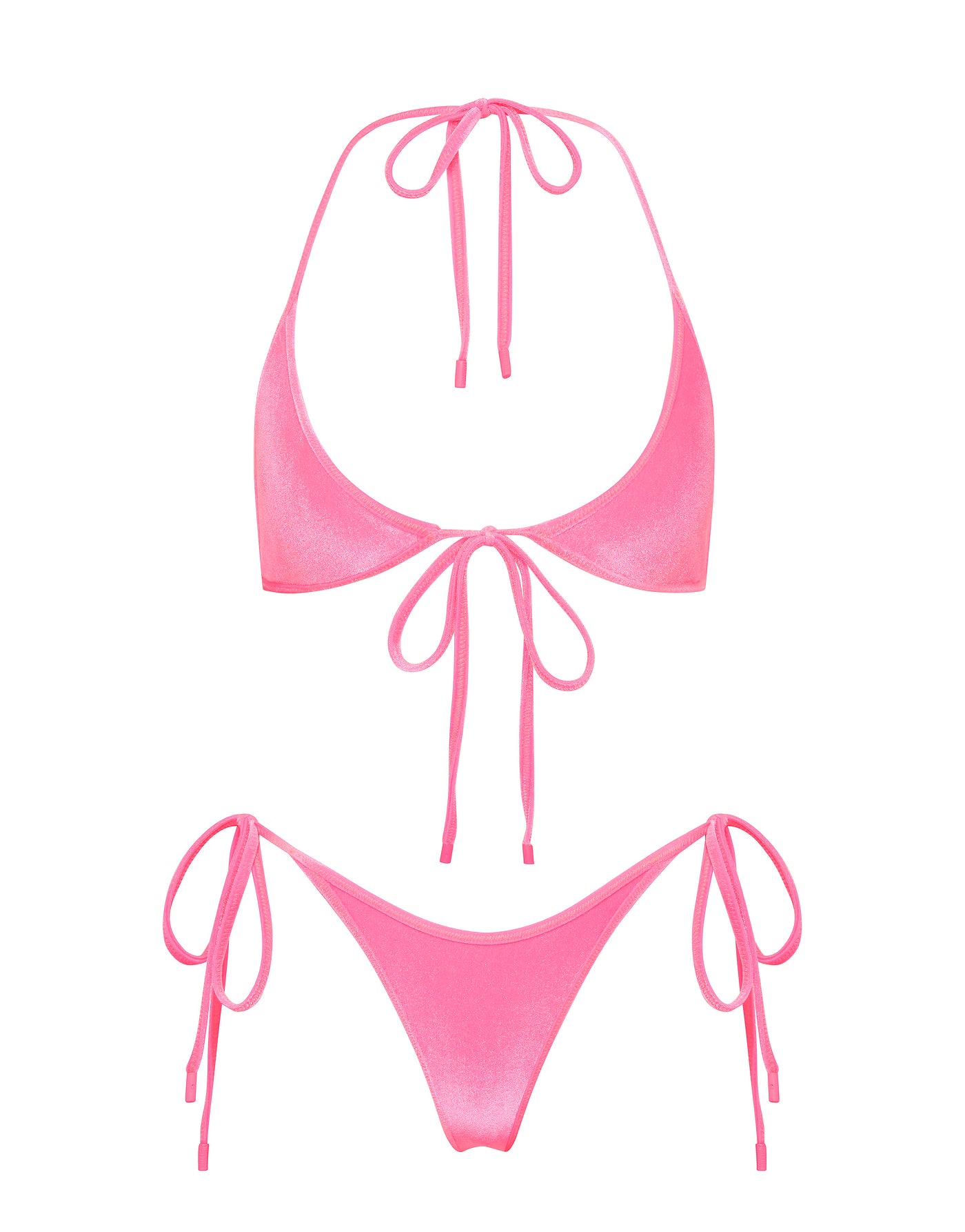 SOFI - PINK CANDY VELVET Halter Bikini Set-Limited Sale