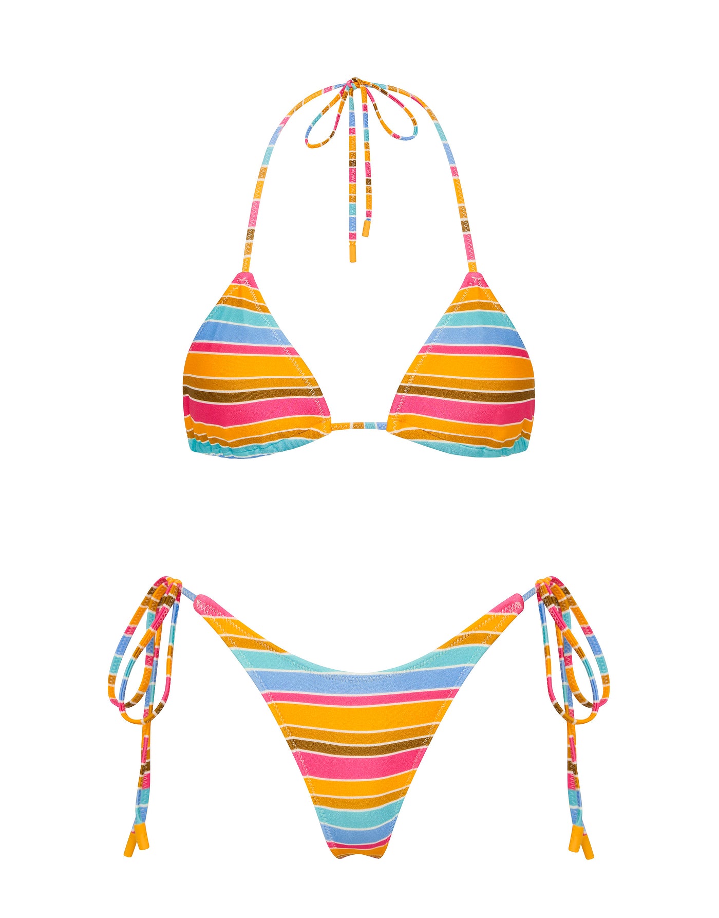 VINCA - MELON STRIPE Triangle Bikini Set-Limited Sale