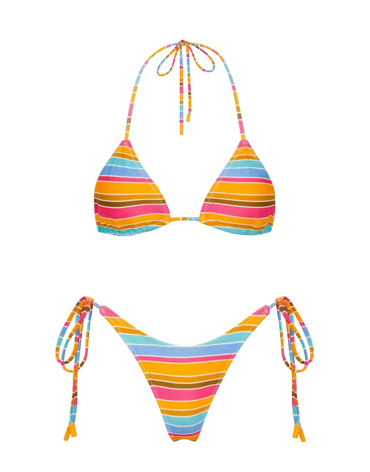 VINCA - MELON STRIPE Triangle Bikini Set-Limited Sale