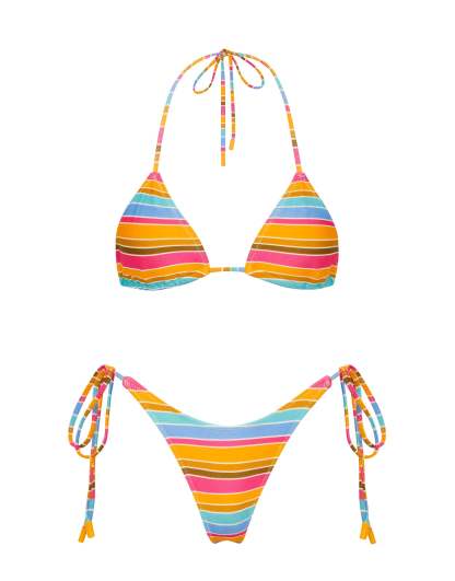 VINCA - MELON STRIPE Triangle Bikini Set-Limited Sale