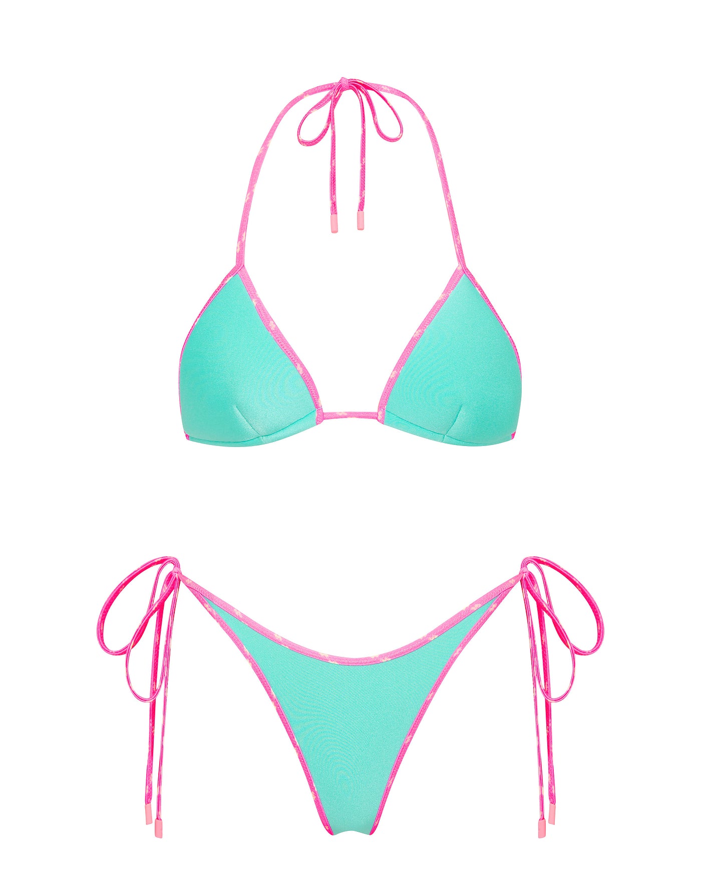 VINCA -TURQUOISE Neoprene Triangle Bikini Set-Limited Sale
