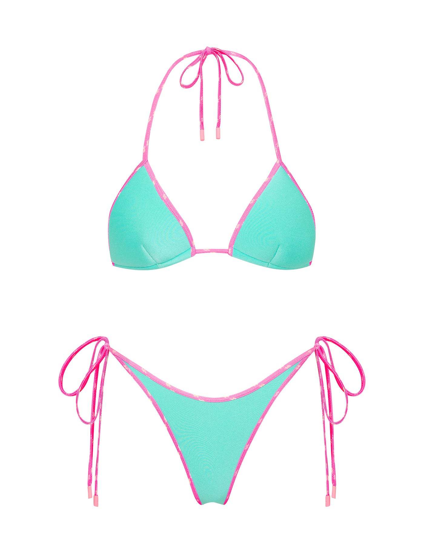 VINCA -TURQUOISE Neoprene Triangle Bikini Set-Limited Sale