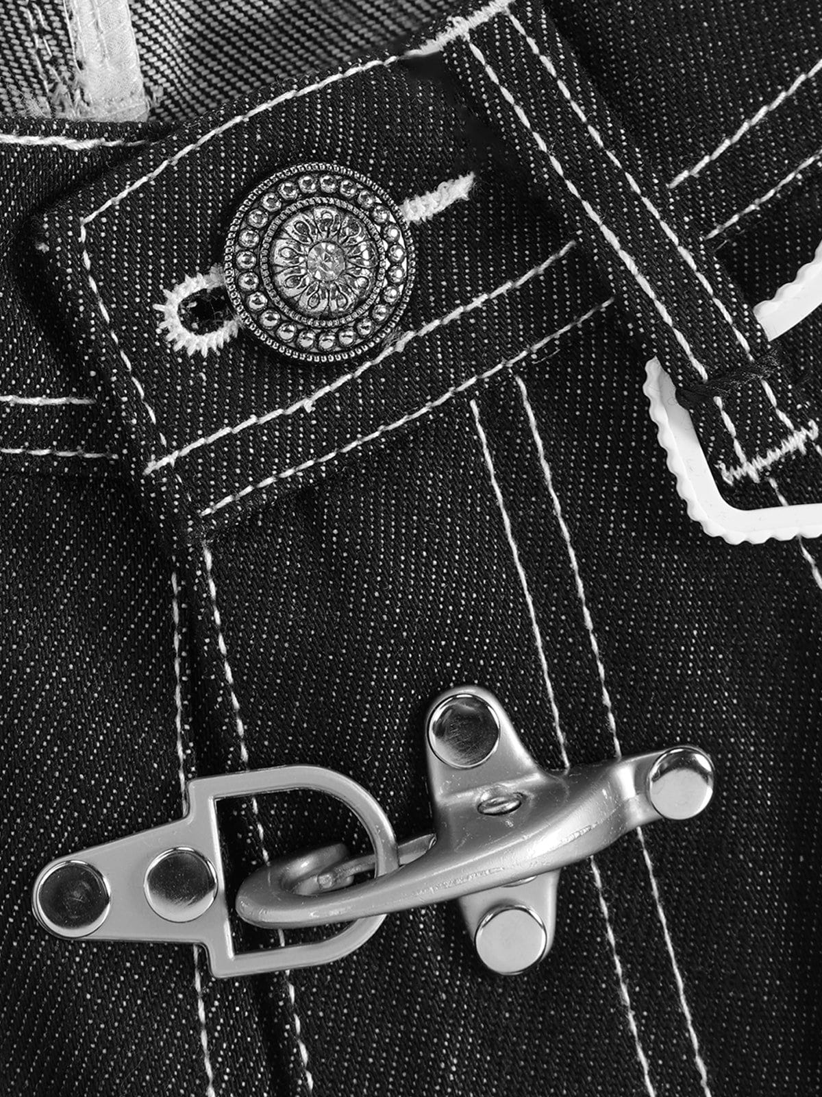 Aelfric Eden Metal Button Raw Baggy Barrel Jeans-Limited Sale