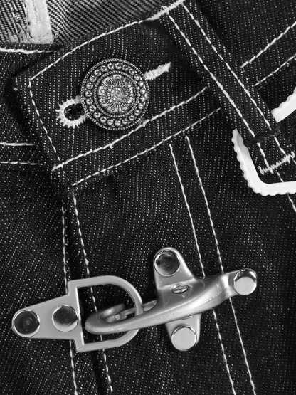 Aelfric Eden Metal Button Raw Baggy Barrel Jeans-Limited Sale