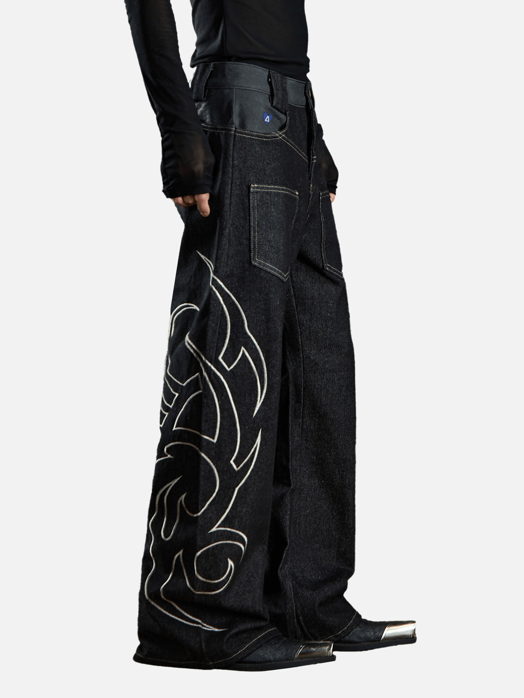 Aelfric Eden Baggy Barrel Embroidery Jeans-Limited Sale