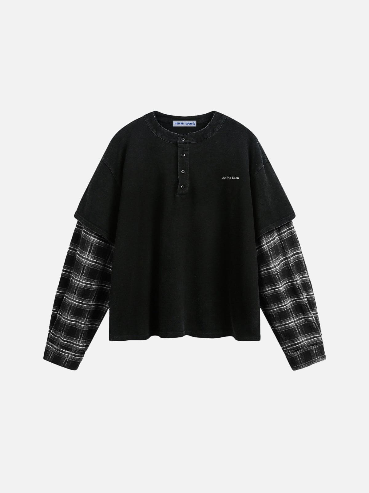Aelfric Eden Plaid Layered Long Sleeve Tee-Limited Sale