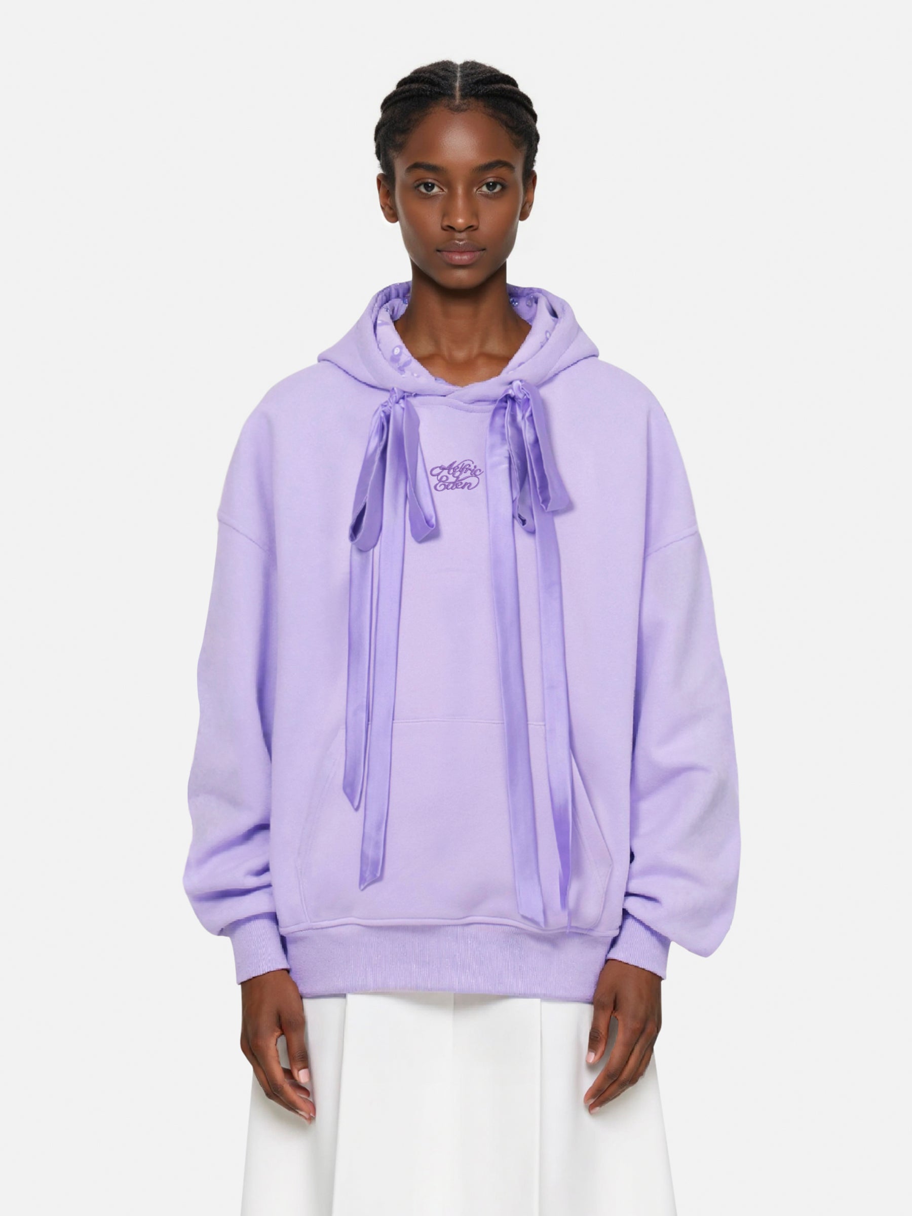 Aelfric Eden Cherry Bow Embroidery Pullover Hoodie-Limited Sale