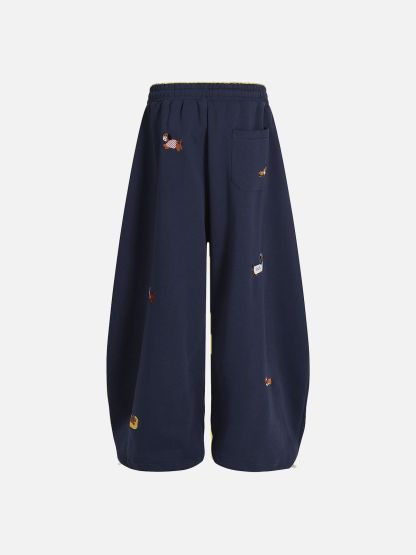 Aelfric Eden Embroidery Dog Baggy Barrel Sweatpants-Limited Sale