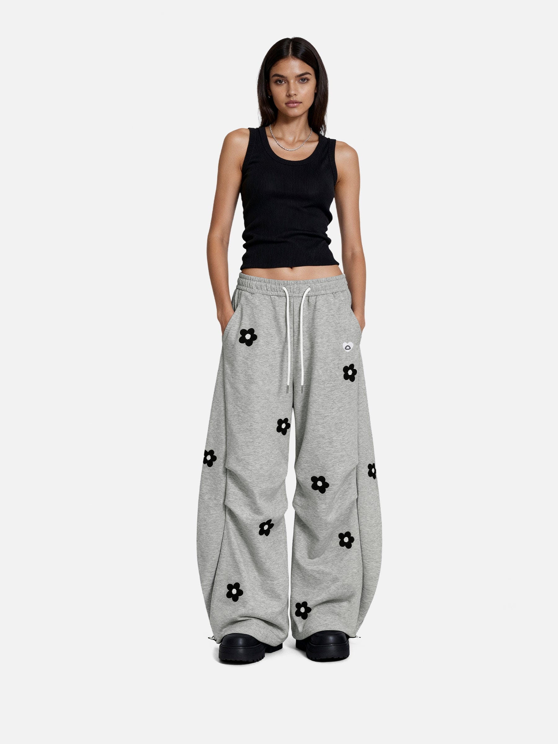 Aelfric Eden Floral Embroidery Baggy Barrel Sweatpants-Limited Sale